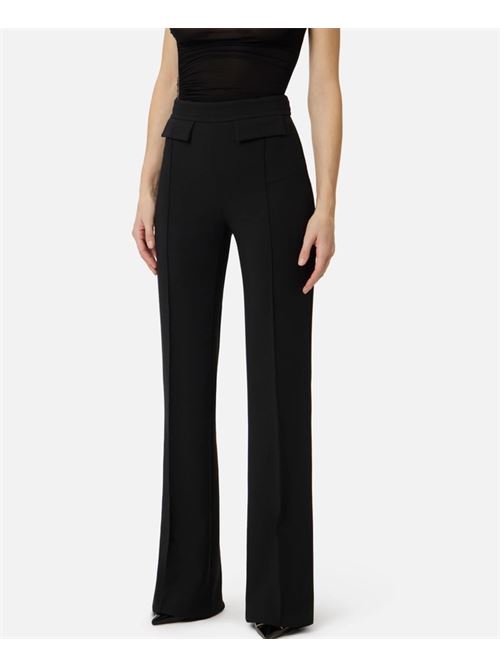 Pantaloni in doppio crêpe stretch con logo ricamato ELISABETTA FRANCHI | PA17161E2.110